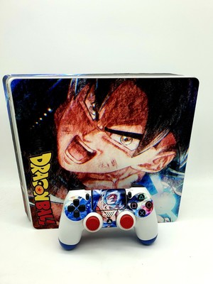 PS4 Slim|Sony PlayStation 4 Slim Weiß|DragonBall Z Custom Design|+Controller