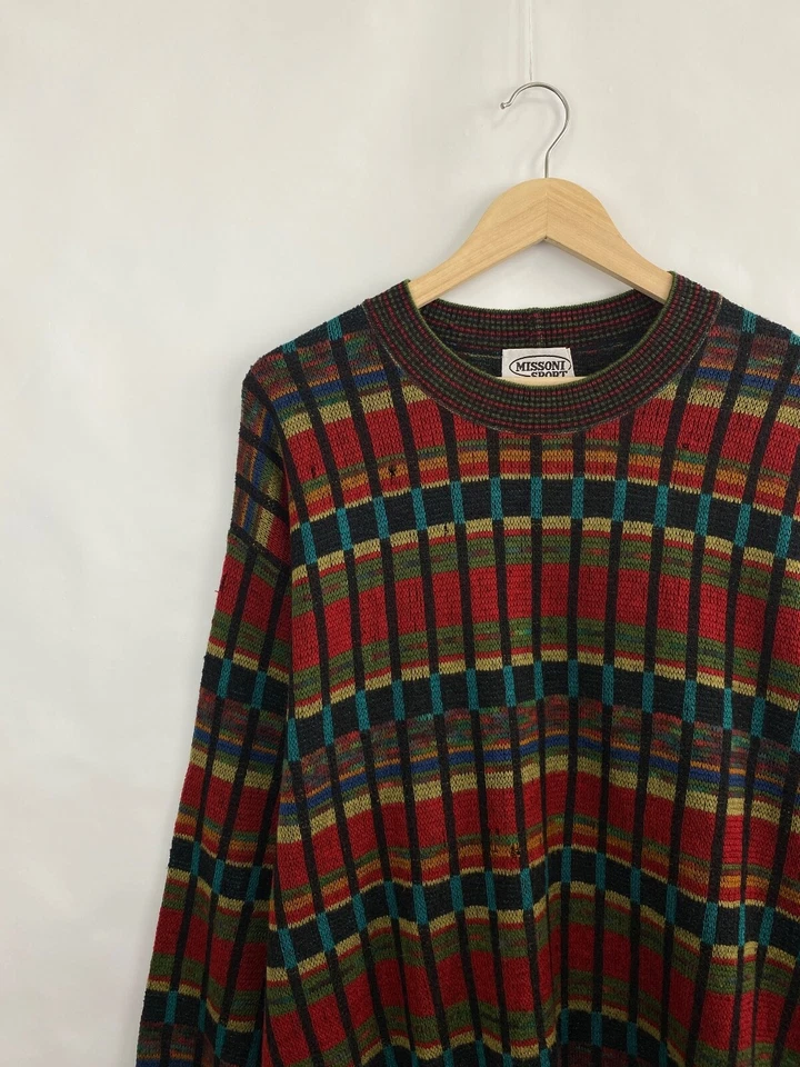 🇮🇹 Suéter Deportivo a Rayas Missoni Años 80 Raro Retro Y2K Talla L Multicolor Foto 3 de 4