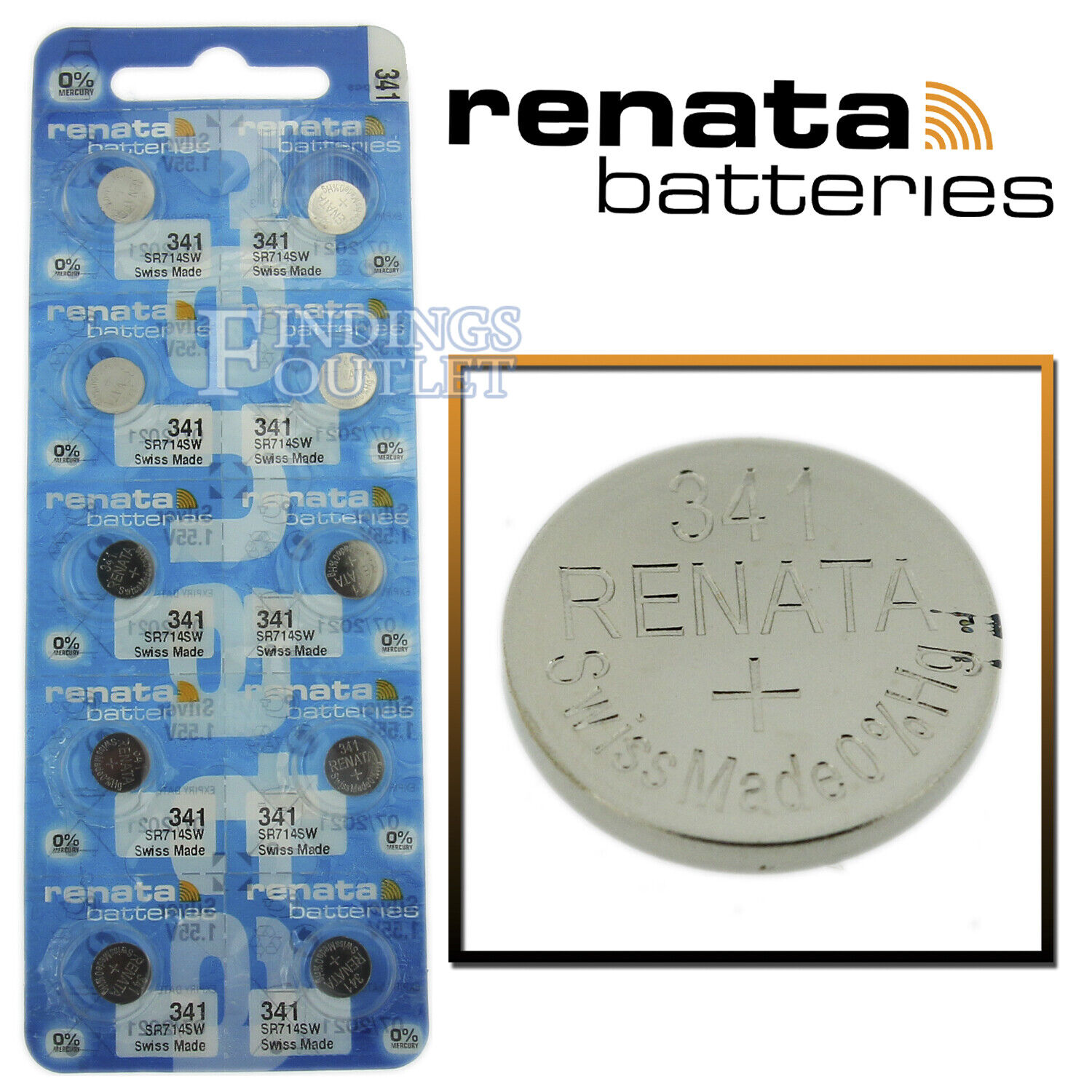 341 Renata Watch Battery SR714SW Swiss Made 0% Mercury Official Distributor