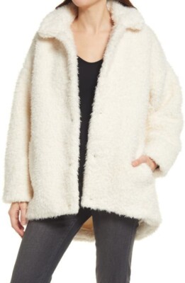 Women's Teddy Fleece Ivory Jacket TREASURE & BOND NWT Small