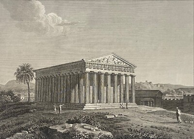 Griechenland Athen Parthenon Tempel Der Minerva Gravur Von Tardieu 1821