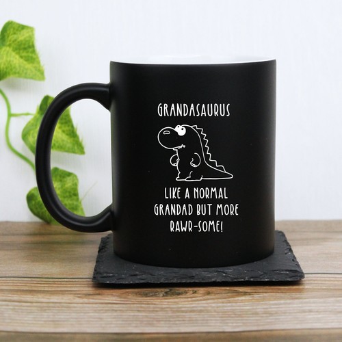 Taza de Café Grandasaurus Dinosaurio Azul Revelación Adorable Día del Padre Regalo para Abuelo - Imagen 11 de 15