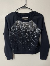 Abercrombie Kids Pullover Sweater Girls Large Sequined Navy
