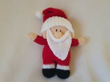 Hand Crafted Knitted Santa Claus Father Christmas Stuffed Toy 18cm Tall