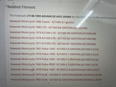 1979-1980 Kawasaki KZ1000,Z1R,Spark Advancer 21148-1009 | eBay 1979-1980 Kawasaki KZ1000,Z1R,Spark Advancer 21148-1009 | eBay