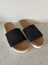 Bernie Mev Black Stretch Woven Capri Slide Sandal 38 7 - 7.5 Sale