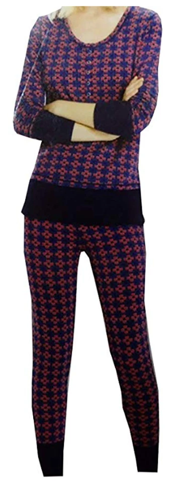 Conjunto de pijama para mujer Josie by Natori Fireside Henley azul/rojo/verde Foto 3 de 3