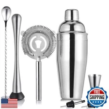 ETENS Cocktail Shaker Set Stainless Steel and Bar Set, Bartender Kit Mixology