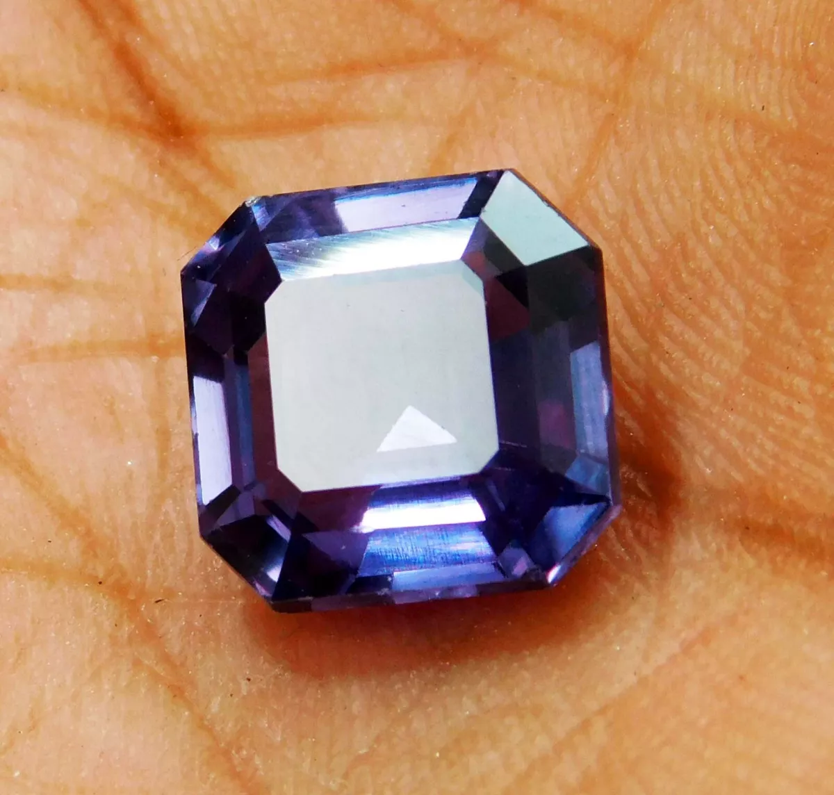 Natural Russian Alexandrite 7 Ct Radiant Cut Purple Treated Gemstone