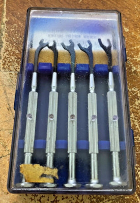 VTG MONTGOMERY WARDS Precision  WRENCHES  Set Watchmaker Jewelers  Tools 5 PC.