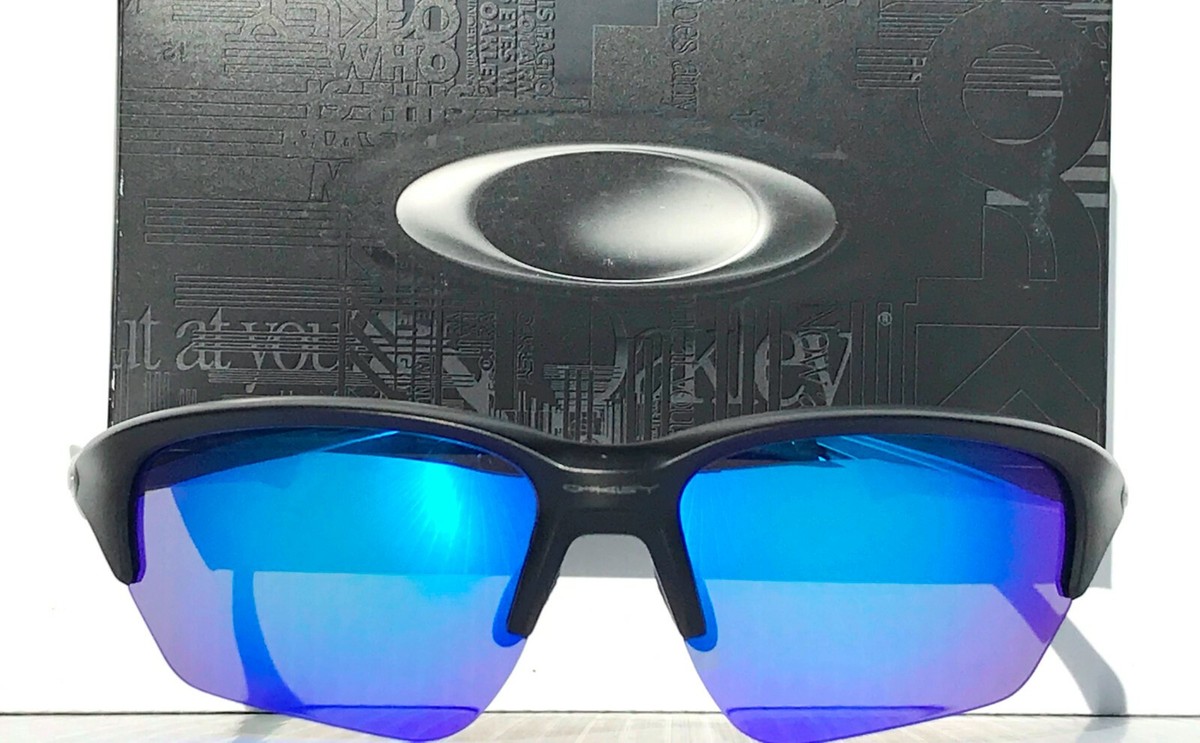 NEW Oakley FLAK BETA Matte Black w POLARIZED Galaxy Blue Sunglass