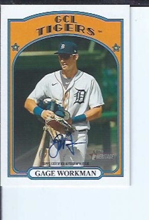 Gage Workman 2021 Topps Heritage Minors Autograph
