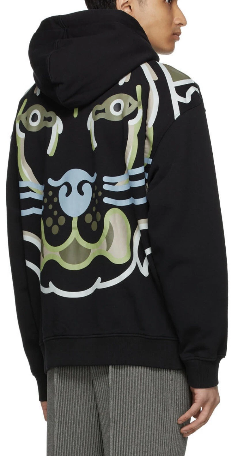 Felpa con cappuccio Kenzo nera WWF Edition K Tiger cerniera intera taglia M