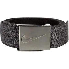 NIKE GOLF MEN'S REVERSIBLE STRETCH HEATHERED ADJ. WEB BELT BLACK/DARK GREY 1783