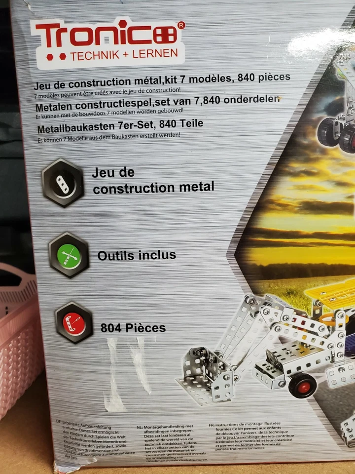 Tronico 7 In 1 Set Build Your Own Plane Boat Car Tractor Metal Construction Kit - Image 2 of 4