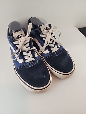 Vtg Vans Shoes Off The Wall Blue Suede Leather Skater Mens