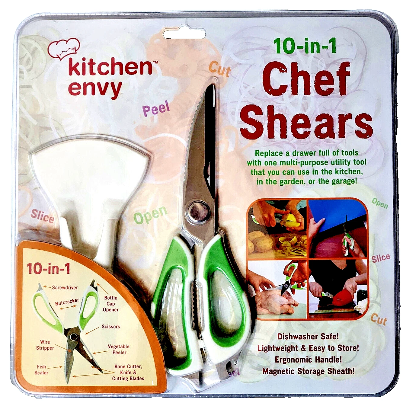 Kitchen Envy 10 - In - 1 Chef Shears Ten In One Multi-Purpose Utillity Tool