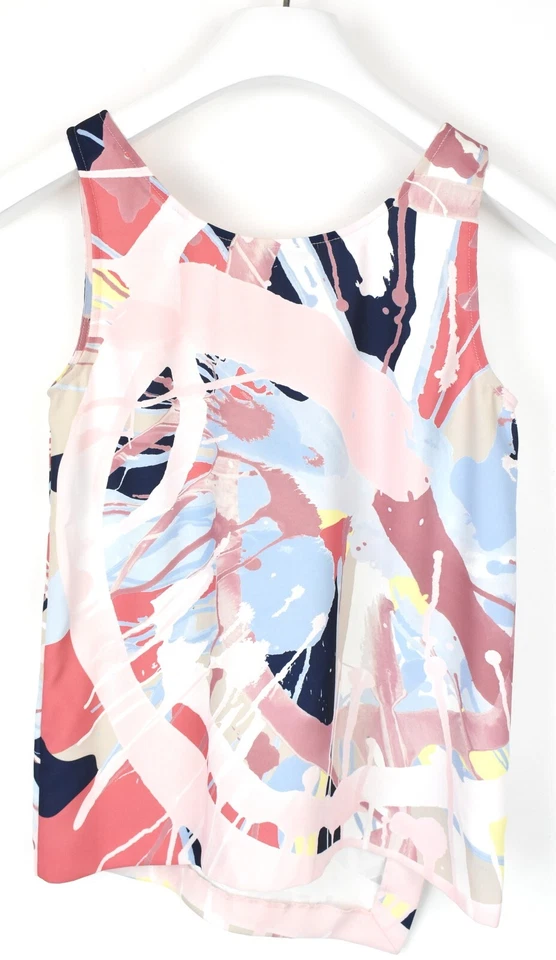 GANT Asymmetric Spin Art Print T-Shirt Women's UK 8 Sleeveless Round Neck - Imagem 2 de 4