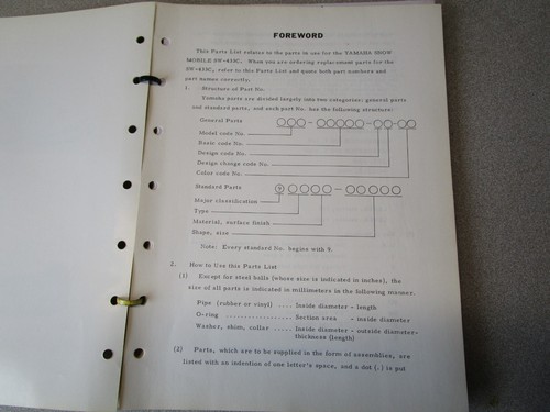 YAMAHA SW-433C OEM SNOWMOBILE PARTS LIST MANUAL PN/LIT-10018-38-00 VINTAGE - Picture 3 of 12