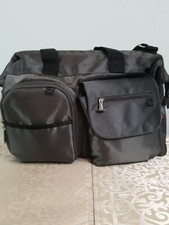 Fisher Price Fastfinder Deluxe Wide Opening Messenger Diaper Bag - Grey