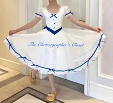 White Blue Graduation Ball Clara Party Dancer Ballet Dress Costume Custom Made