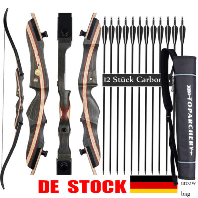Bogenschießen 62'' Takedown Recurvebögen Rechte Hand Jagd Ziel Pfeile 20-50lbs