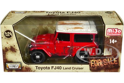 TOYOTA FJ40 LAND CRUISER RED (RUSTED) 1/24 DIECAST MODEL CAR BY