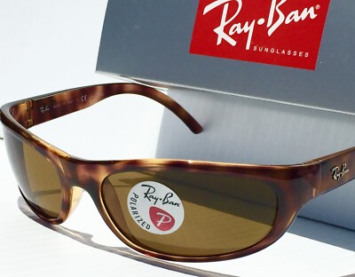 NEW Ray Ban Sport wrap Tortoise frame POLARIZED Brown lens Sunglass RB4033 642