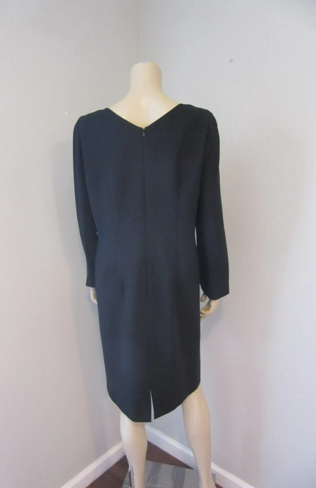 Vestido CHETTA B Negro Estrás Adornado Manga Larga 12 Forrado Espalda Cremallera BR47 Foto 4 de 4