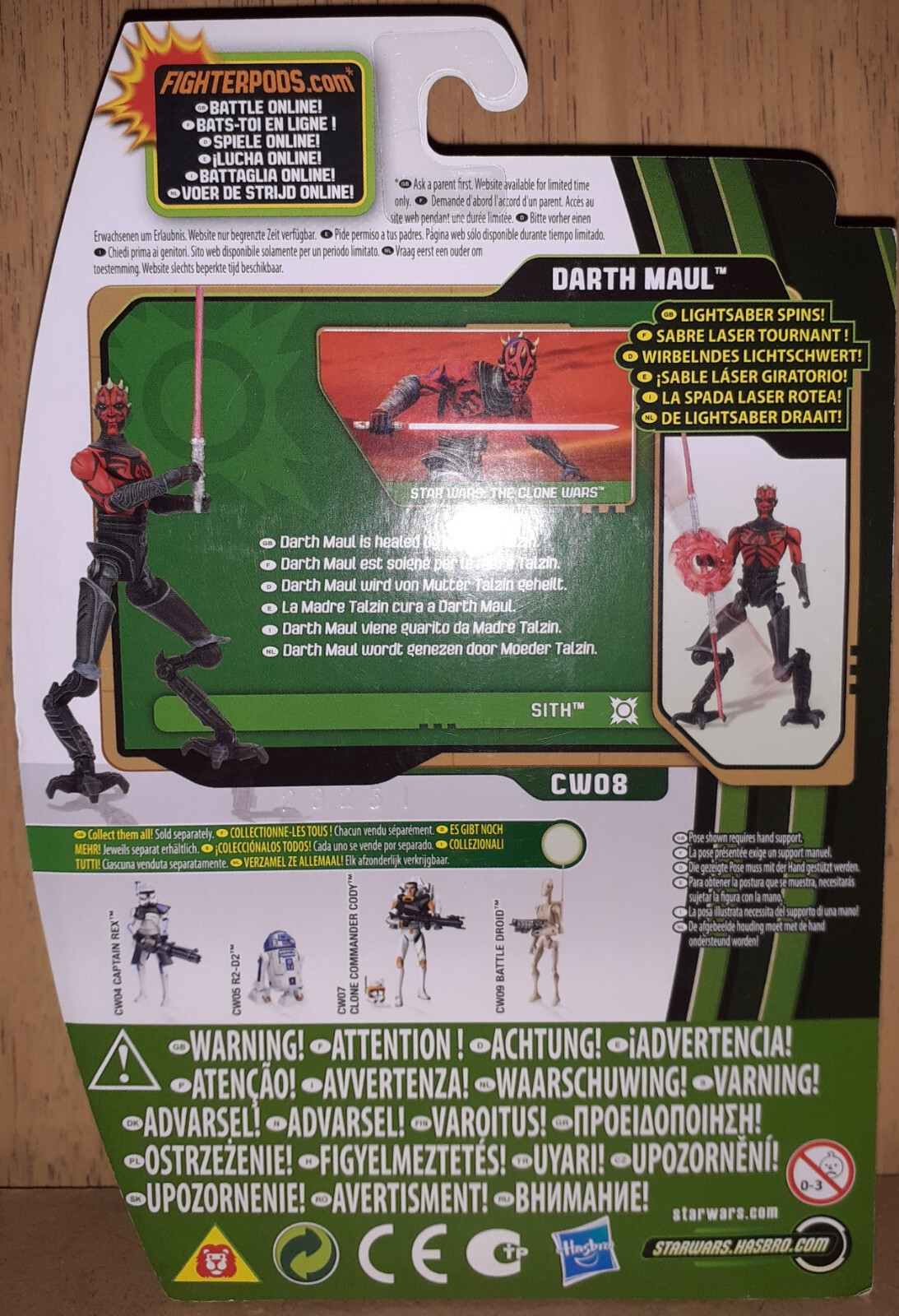 Hasbro Star Wars The Clone Wars Darth Maul CW08 Movie Heroes Series Yoda Package