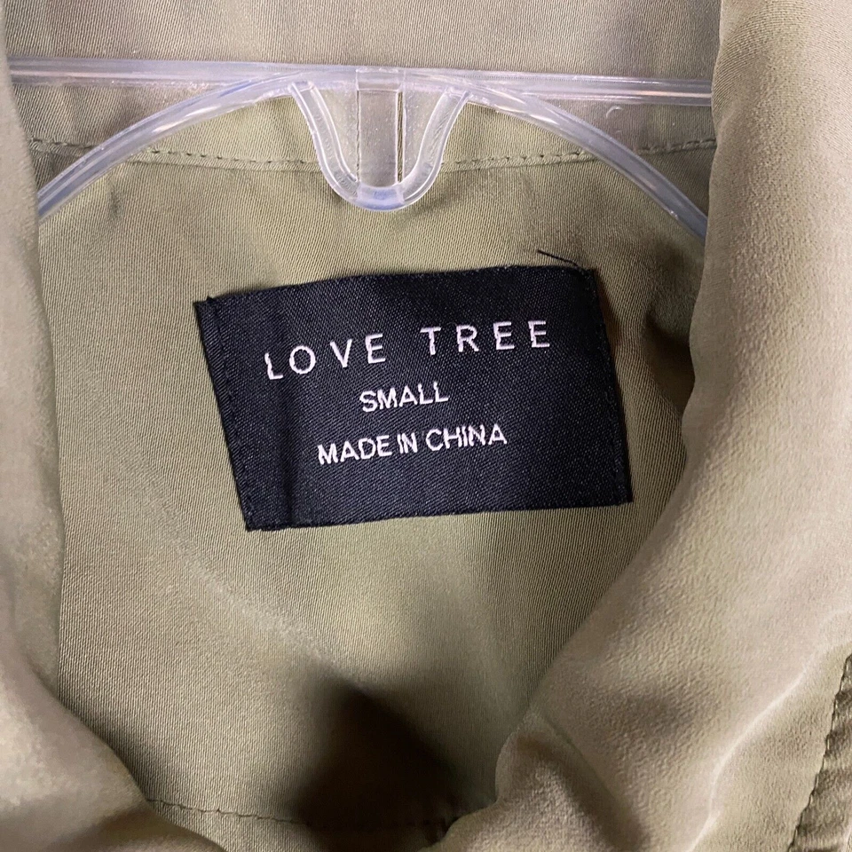 Chaqueta Militar Love Tree Para Mujer Pequeña Cremallera Completa Verde 100% Poliéster Adultos S Foto 4 de 4