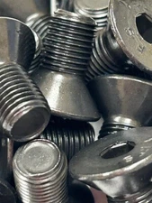 3/8-24 X 3/4" FLAT HEAD HEX SOCKET CAP SCREWS ALLOY BLACK STEEL - 25 PIECES