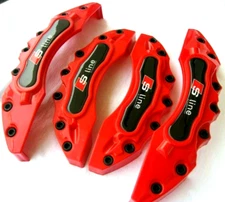 SET Brake Caliper Cover Red Front Rear A3 A4 A6 A8 A5 Q3 7 B9 B7 B6 TT fits Audi