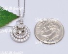 18k Solid White gold Natural Diamond  pendant Semi mount 0.41 ct Halo setting — photo 7