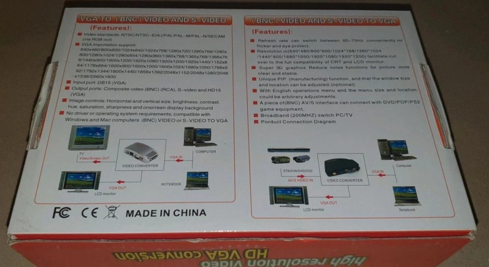HD AV Composite S-video VGA auf PC VGA LCD Converter Konverter Switch Adapter - Bild 2 von 2