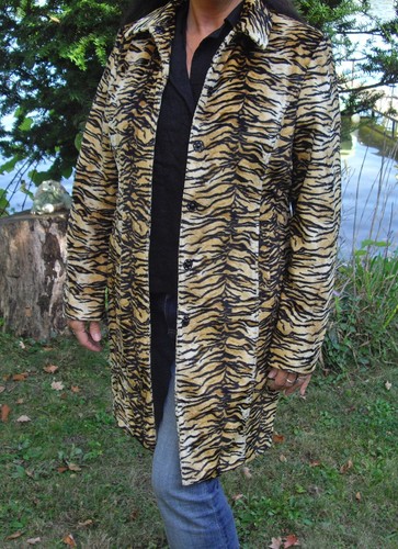 GUESS Leopard Faux Fur Coat Women's Size XL ~