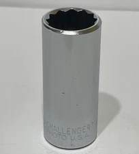 NOS Proto 1322 Challenger 11/16" Deep Socket 3/8" Drive 12 Pt USA Chrome
