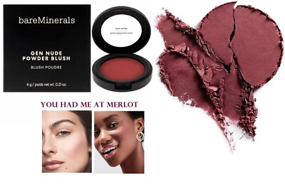 Bare Minerals YOU HAD ME AT MERLOT Gen Nude Powder Blush 0.21 OZ NIB