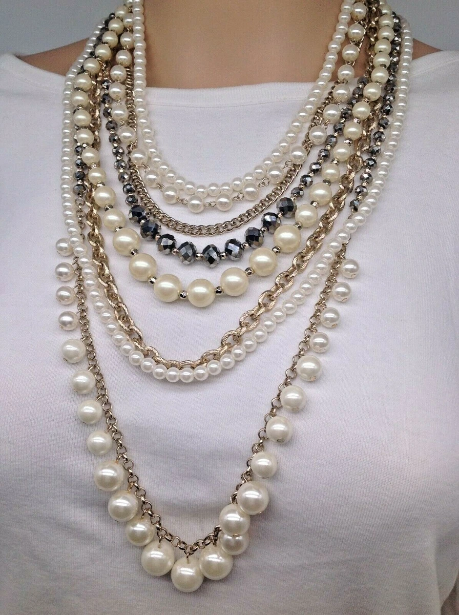 Ann taylor pearl necklace clearance