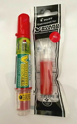 Pilot BeGreen VBoard Master Dry Erase WhiteBoard Marker with extra refill RED