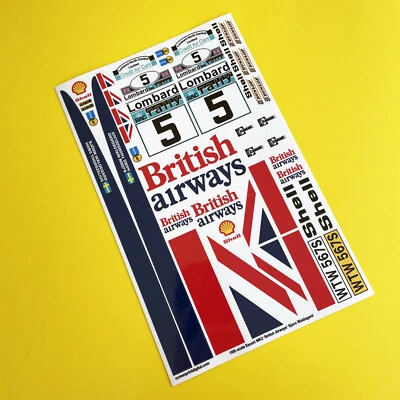 RC 10th 1:10 scale 'British Airways' ESCORT MK2 1977 RAC RALLY stickers decals