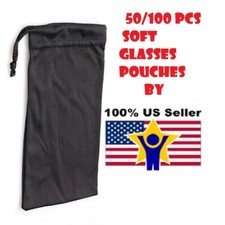 Cheap Bulk Lot 50 or 100 Black Nylon Sunglasses Carrying Pouch Case Bag