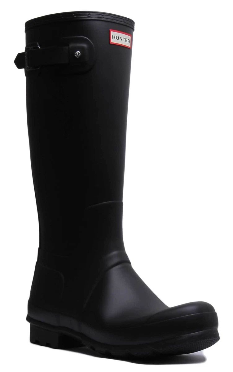 Manual Piscina Ir al circuito Botas de lluvia largas de goma Hunter originales para hombre en negro talla  Reino Unido 6 - 12 | eBay