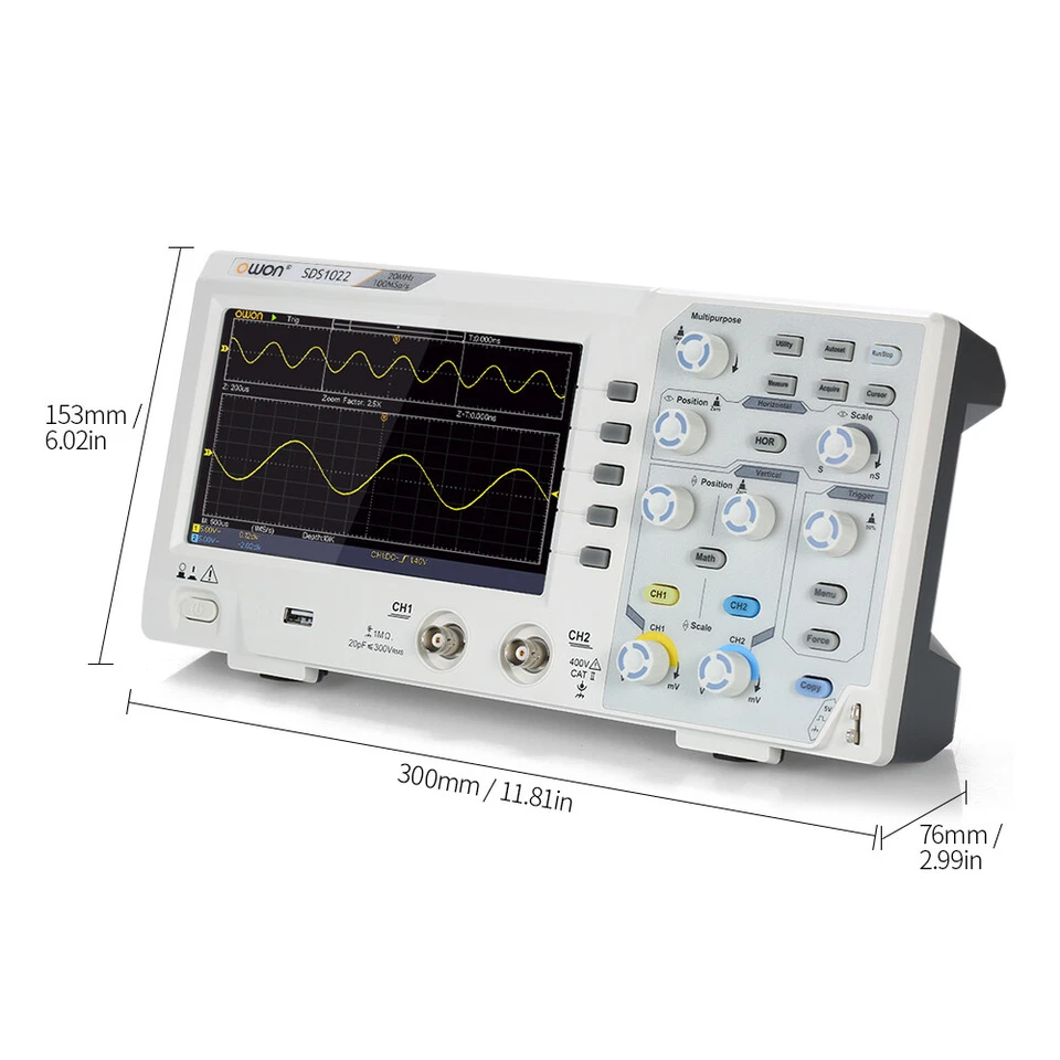 SDS1022 Oscilloscope 2Channels Oscillometer Digital Storage Oscilloscope 2CH 20M - Image 4 of 4