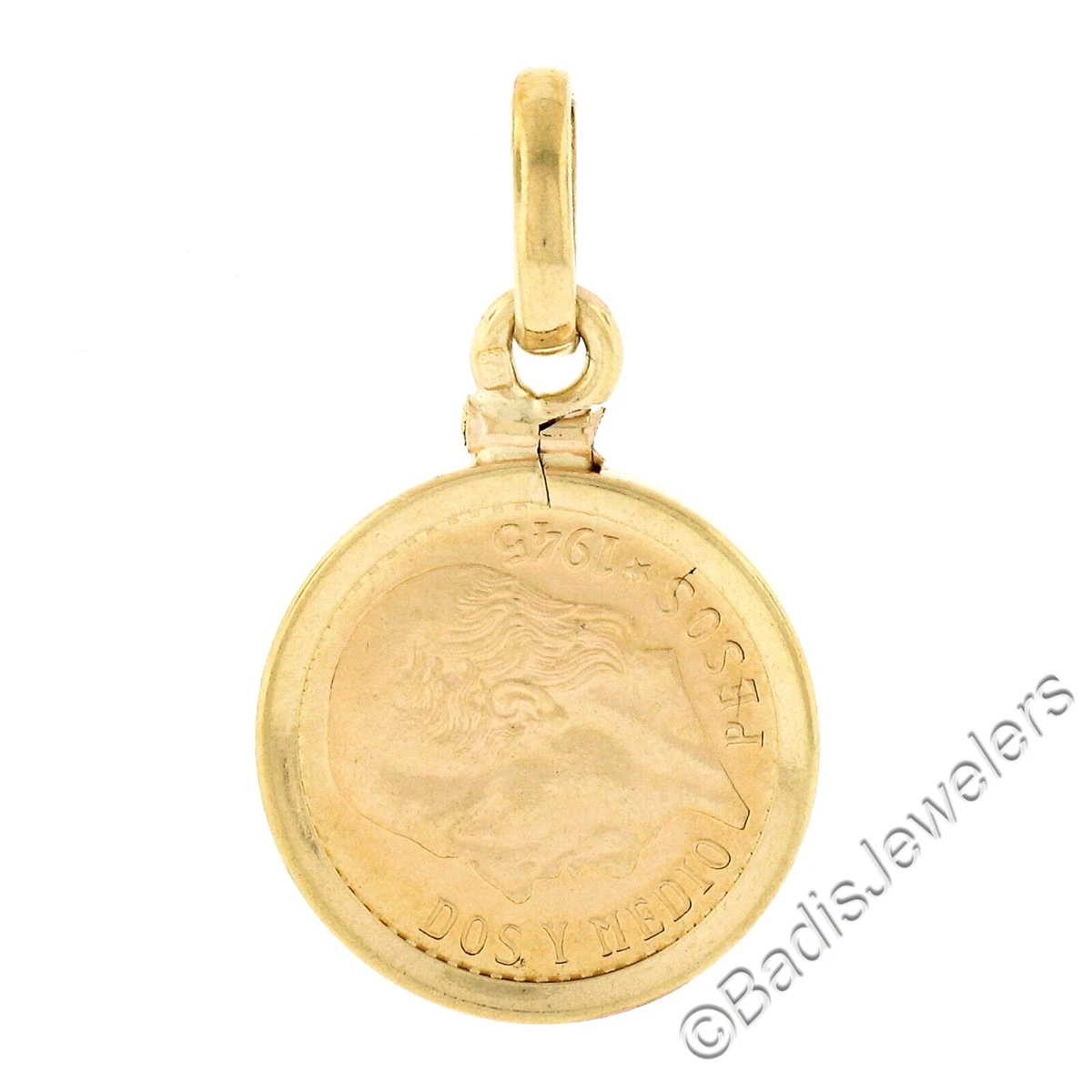 1945 dos pesos on sale gold coin necklace