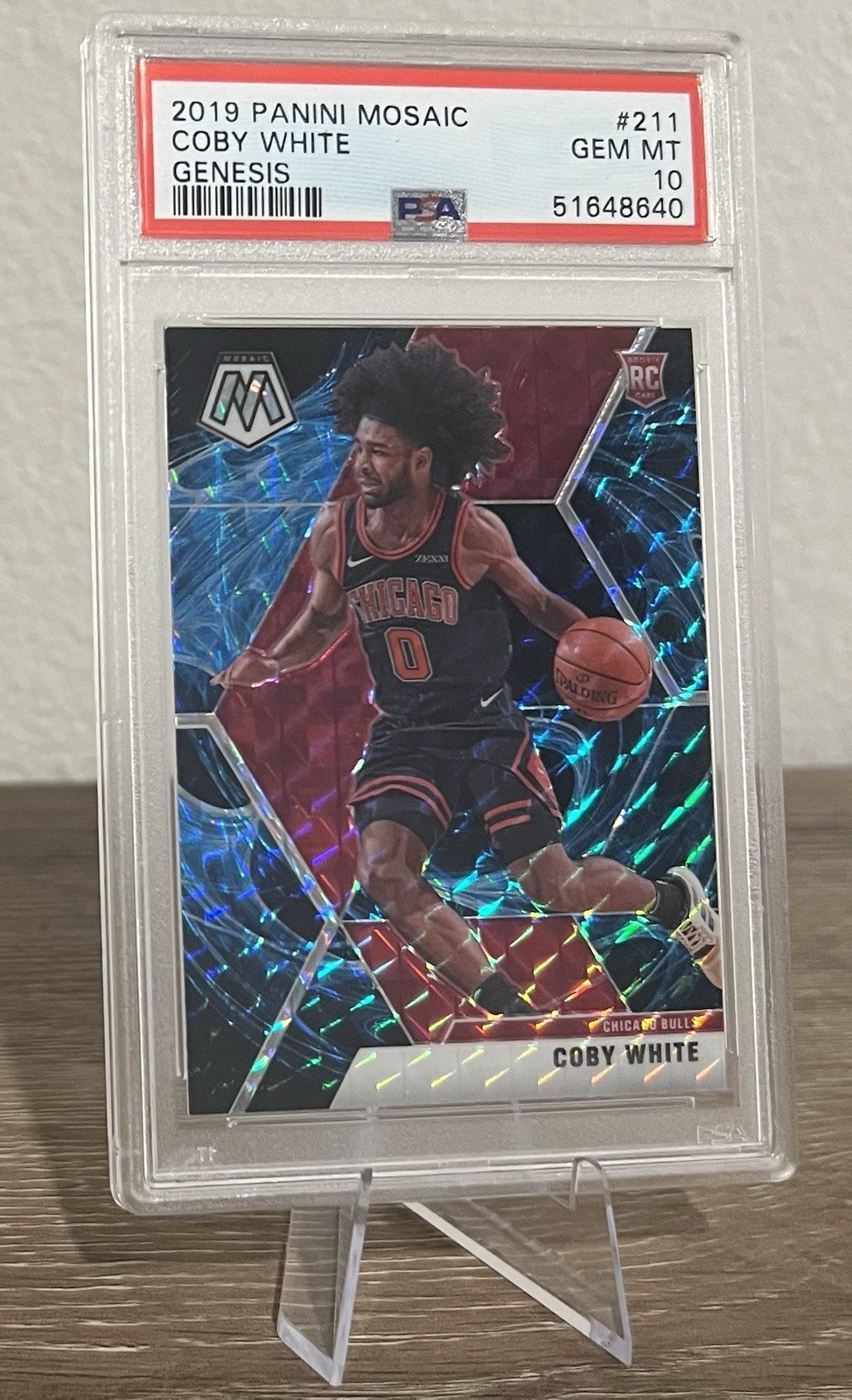 2019 Mosaic Coby White Genesis Prizm SSP RC Rookie PSA Gem MT 10 NBA Bulls #211