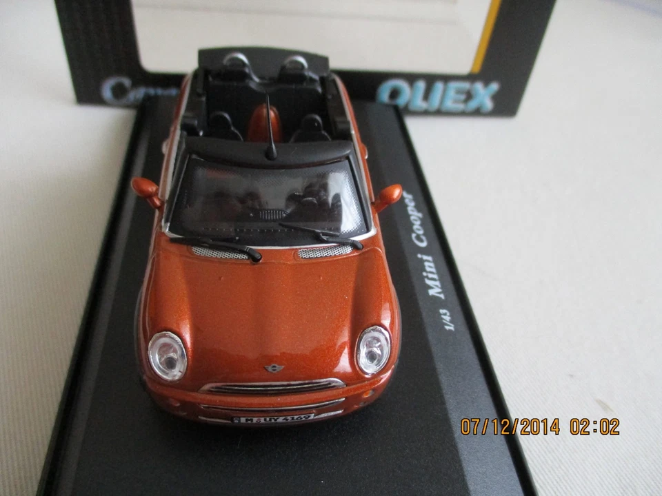 MINIATURE  OLIEX CARARAMA 1/43 MINI COOPER CABRIOLET OUVERT ORANGE 2006 - Photo 3/4