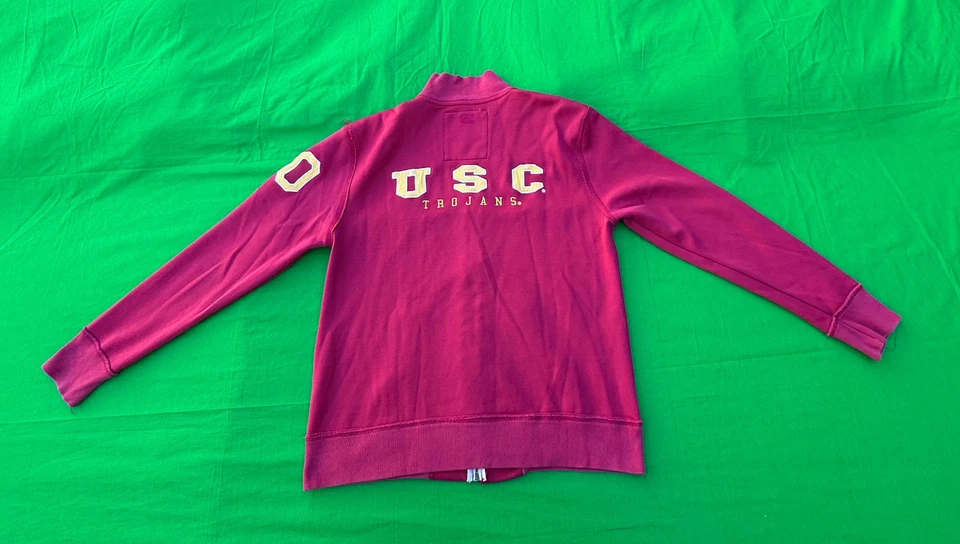Chaqueta deportiva vintage Colosseum NCAA USC Trojans #80 para hombre con cremallera completa talla L. Foto 2 de 4