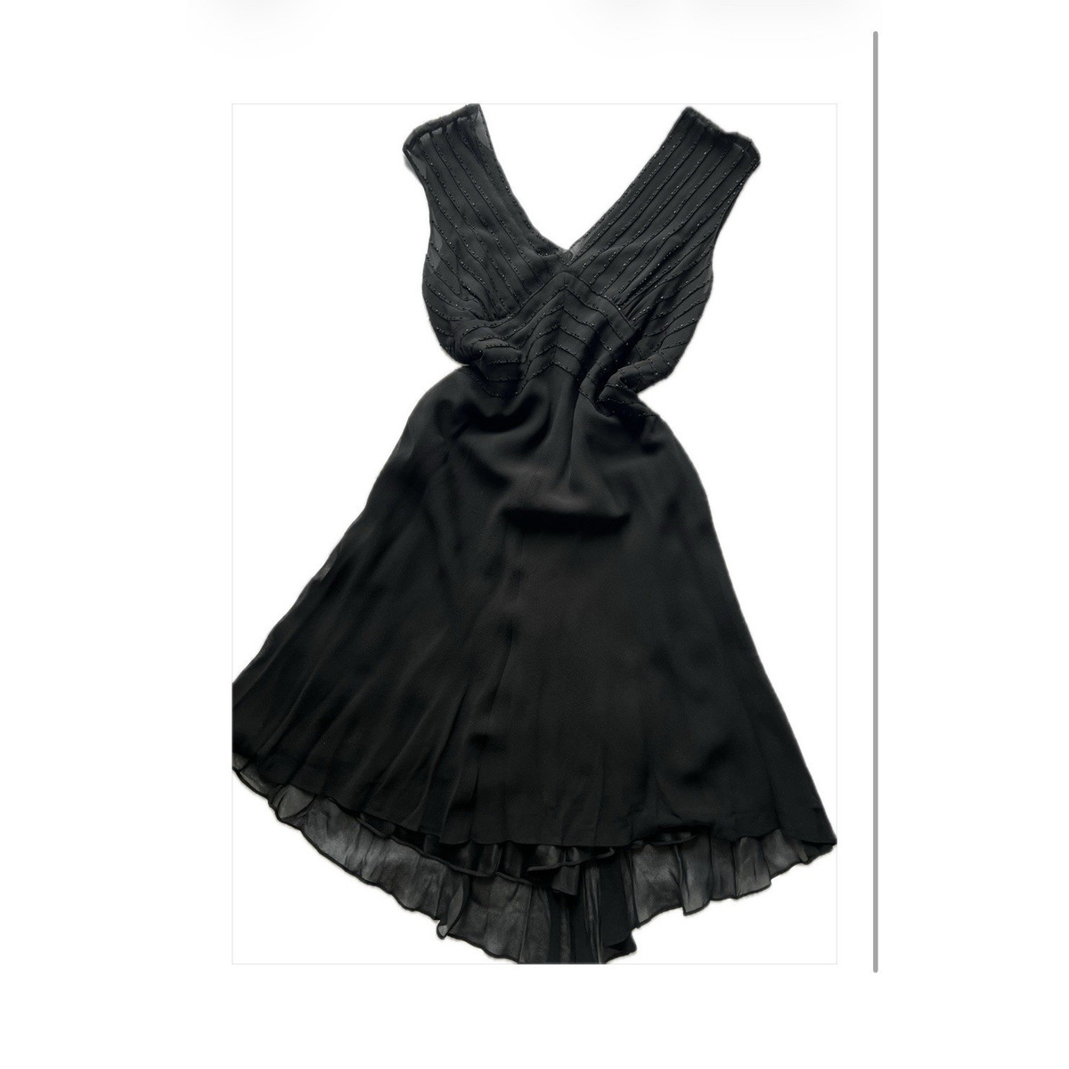 black a line knee length dress Jones New York Vintage Silk Beaded A-Line Sleeveless Babydoll Dresses Princess Polly Lower Impact Size:20 AUS Dresses Process Time