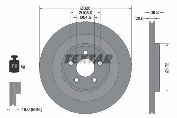 TEXTAR Brake Discs & Pads Rear Braking Service Set Fits Jaguar S-Type XF XJ XK - Image 4 of 4